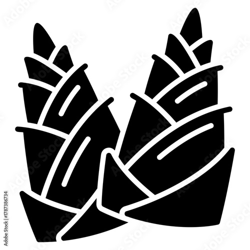 bamboo shoots vector icon. Vegetable icon solid style. perfect use for logo, presentation, website, and more. modern icon design glyph style