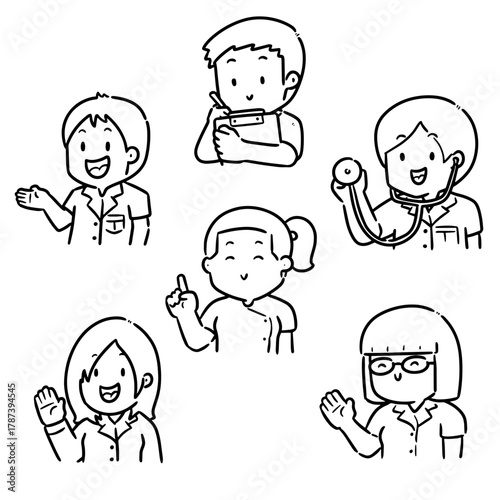 vector set of medical staff