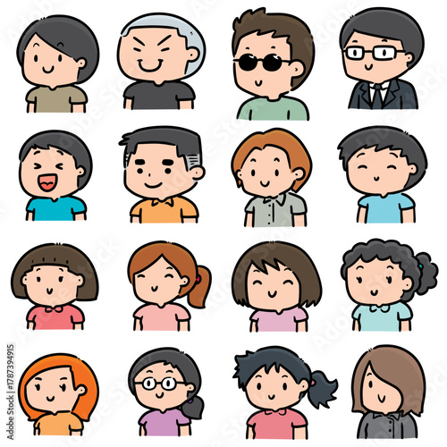 vector set of people cartoon