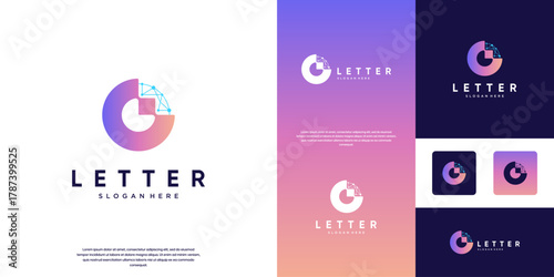 creative abstract letter O logo, network system connection, global digital technology, vector graphic template.