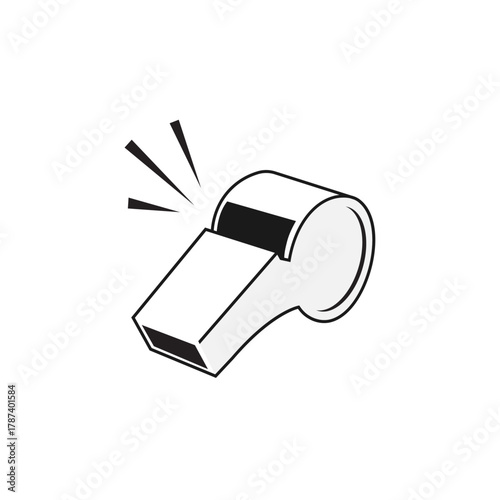 Black simple whistle icon vector logo design symbol