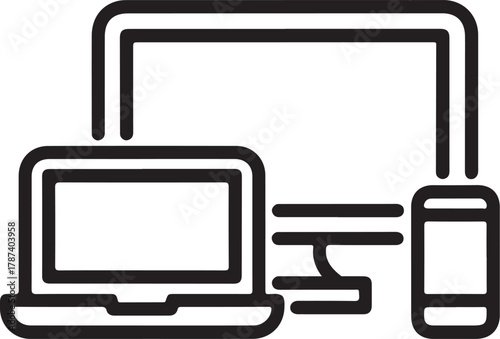 Connected devices laptop smartphone tablet network technology icon