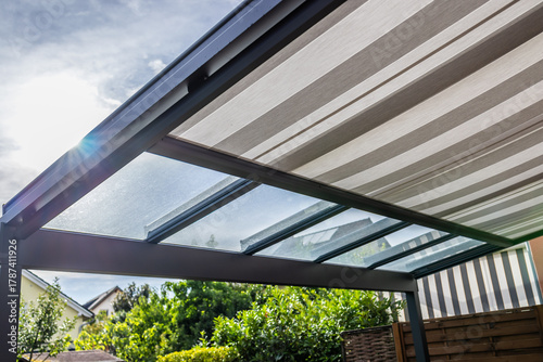 Modern awning, patio with pergola awning