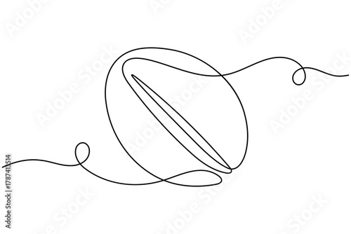 Coffee beans and seeds continuous one line drawing on white background minimalist roasted grain outline vector illustration