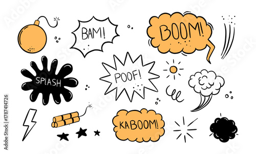 A Collection of Comic Book Explosion and Sound Effects