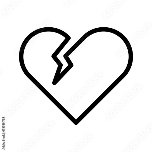 Outline heart life crack line art damage status
