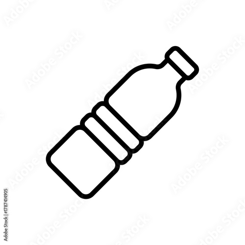 Outline water bottle hydration sport line art
