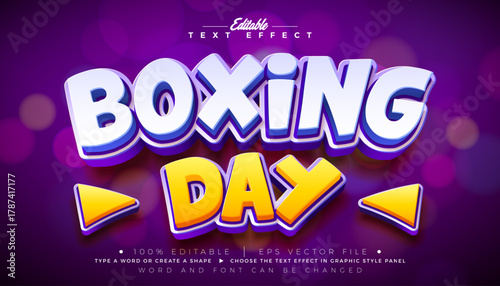 Boxing Day Editable Text Effect Design Vector Christmas Season Shopping Day Sale Graphic Style with 3D Multilayered Typography Lettering on Shiny Background. Winter Holiday Business Illustration