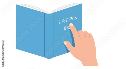 Hand Reading Braille Book - Accessibility and Literacy for the Visually Impaired.