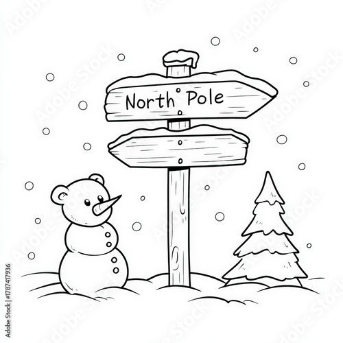 Simple Drawing of a North P...