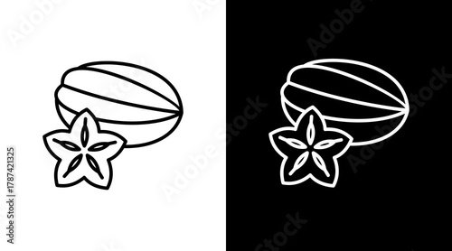 Carambola  White Icon Set Design