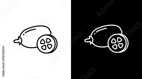 Feijoa  White Icon Set Design