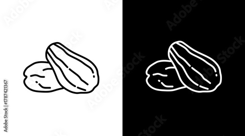 Chayote  White Icon Set Design