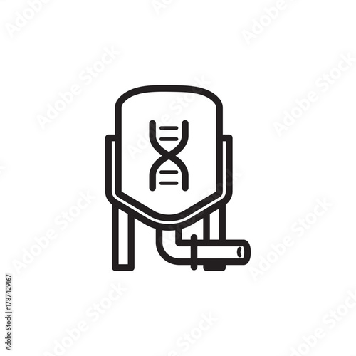 Bioreactor icon symbolizing controlled biological and biochemical processes, representing specialized laboratory and industrial systems, modern biotechnology, and pharmaceutical production.