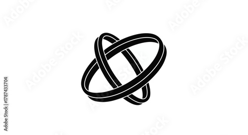 Interconnected abstract rings creating a sense of unity and infinity on a clean white background