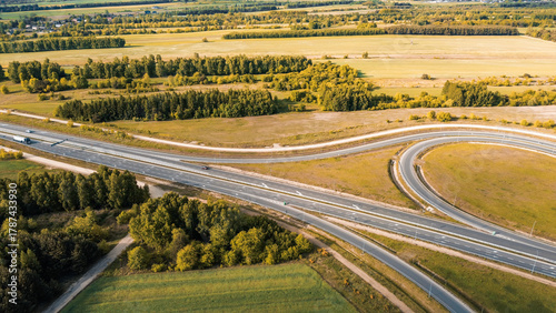 Canvastavla Modern highway intersection in rural landscape