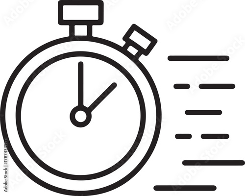 Simple stopwatch icon symbolizing speed and time measurement