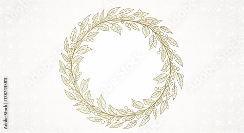 Decorative wreath made of leaves on a white background for New Year, Christmas  