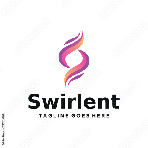 Modern abstract initial letter S swirl with vibrant gradient colors for technology creative business logo design
