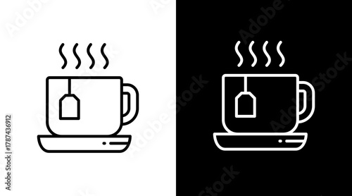 Tea  White Icon Set Design