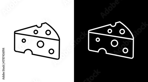 Cheese  White Icon Set Design