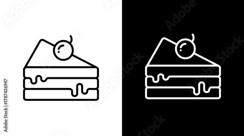 Cake  White Icon Set Design