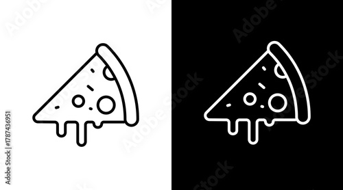 Pizza  White Icon Set Design