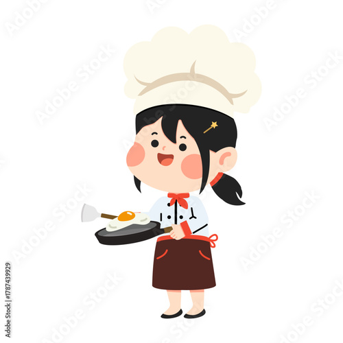 Illustration of a Chef with Fried Egg