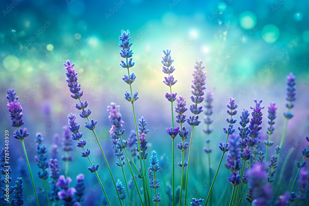 Naklejka premium A soothing gradient background blending lavender into teal