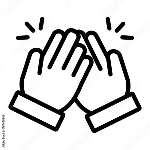 HighFive Vector Line Icon Design