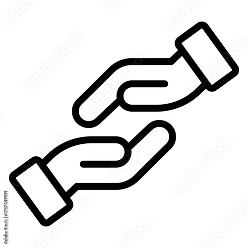 HelpingHand Vector Line Icon Design