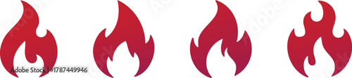 Flame icon or fire symbol simple flat vector design