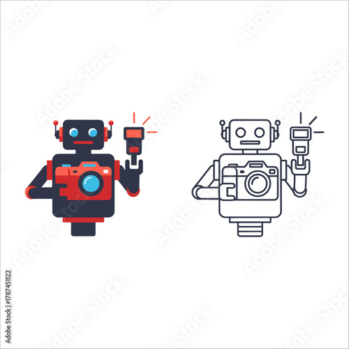 Robot holding a camera and flash