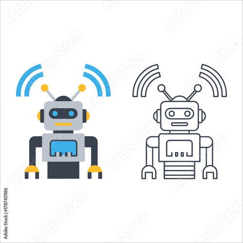 Robot with antennas and wifi signal