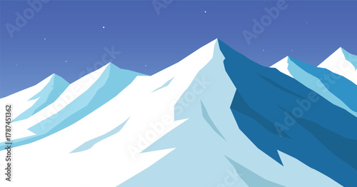 Landscape snow covered mountain, snowy mountain peak