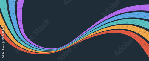 Bright groovy stripes and colorful flow in 70s pop art style. Perfect for retro design lovers and funky concepts.