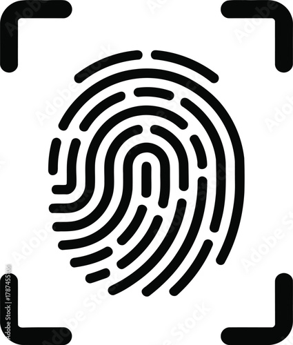 fingerprint scanning icon sign. vector illustration 