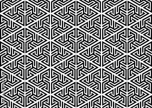 Modern stylish abstract texture, Vector seamless pattern, Repeating geometric tiling from striped elements