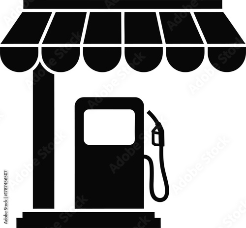 gas station icon Vector illustration silhouette 