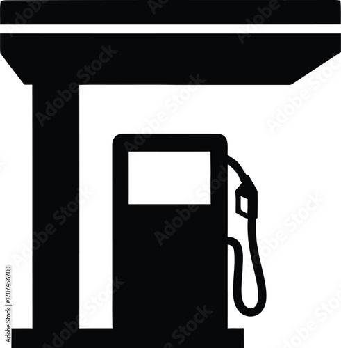 gas station icon Vector illustration silhouette 