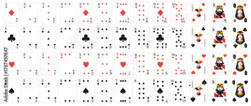 Deck of playing cards, poker card pack mockup, casino game set, isolated element collection, magic trick illustration, card games vector, entertainment graphics, gambling