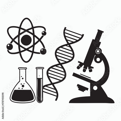 Black and white science equipment