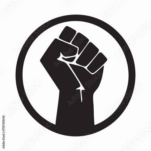 Black power fist in a circle