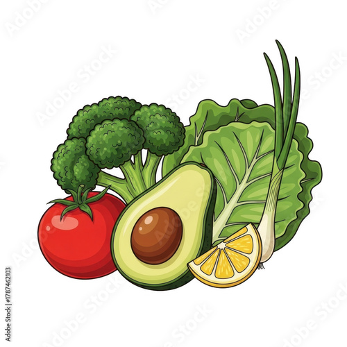 Colorful Vegetables Assortment Isolated on Transparent Background For Design