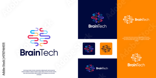 neural cell system logo, network connections, artificial technology symbols, digital innovation, graphic illustration design.
