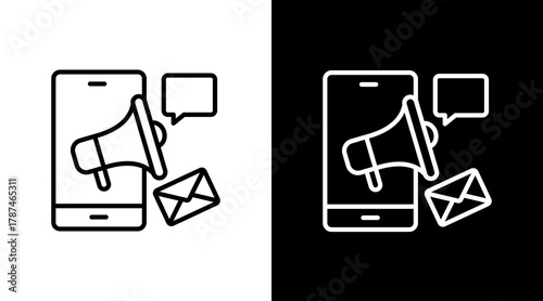 Marketing Activity White Icon Set Design