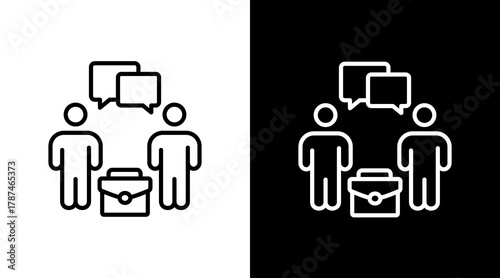 Investor Discussion White Icon Set Design