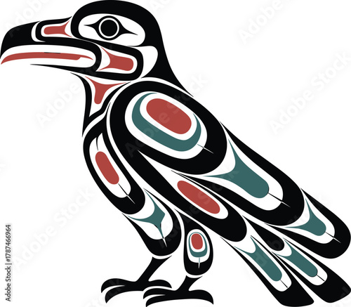 Formline Raven Vector Art: Haida Northwest Coast Indigenous Tribal Bird Design