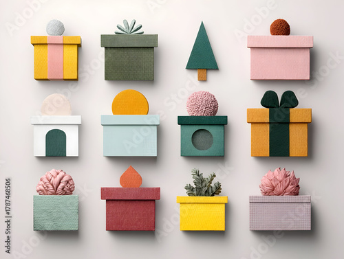 Colorful wrapped gift boxes with glossy ribbons presenting festive mood, symbolizing celebration and marking memorable moments with decorative packaging