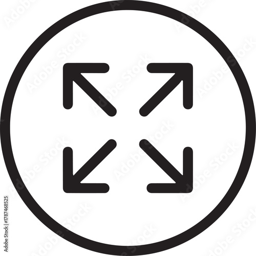 Expand icon with four arrows pointing outwards in a circle
